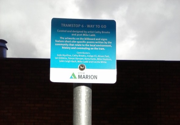 tram stop 6 project sign contributors