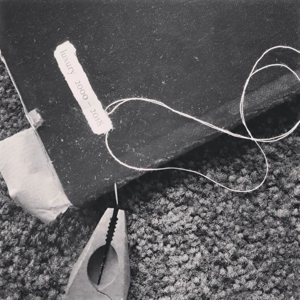 Photo by indigo eli on July 09, 2023. May be a black-and-white image of digital audio player, tea, can opener, clipboard, harmonica, tinfoil, stapler, bandage, tambourine, dental floss and text that says 'luxury 2000 2018'.